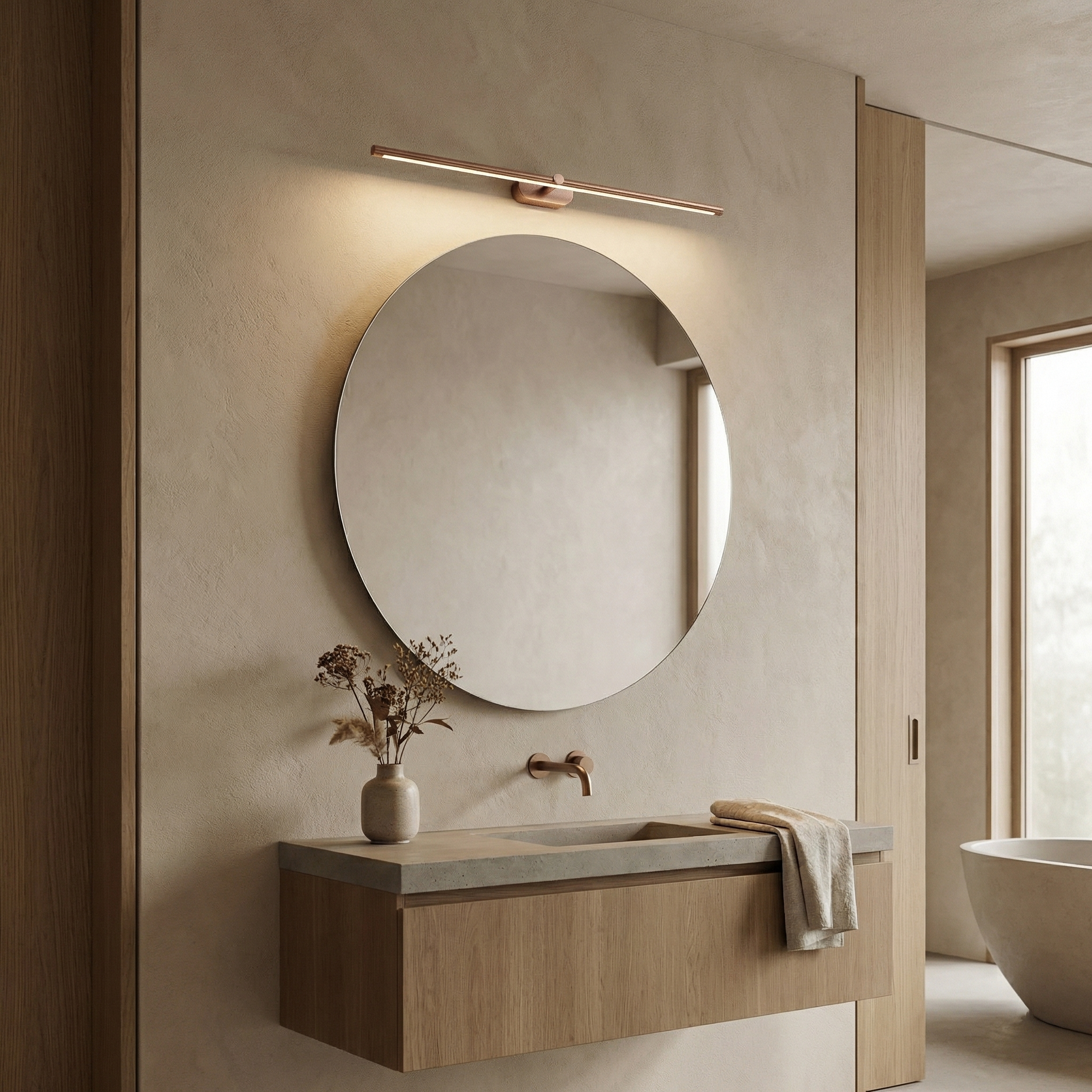 Sieninis šviestuvas Toolight Vonios Sieninis Led Šviestuvas APP1897-1W 80 Cm Copper aprašymas - Prekės nuotrauka