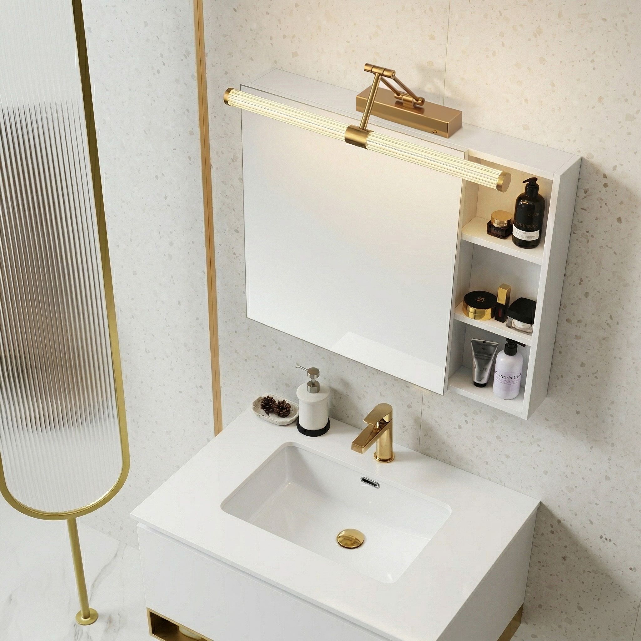Sieninis šviestuvas Toolight Vonios Sieninis Led Šviestuvas APP1900-1W 60cm Gold aprašymas - Prekės nuotrauka