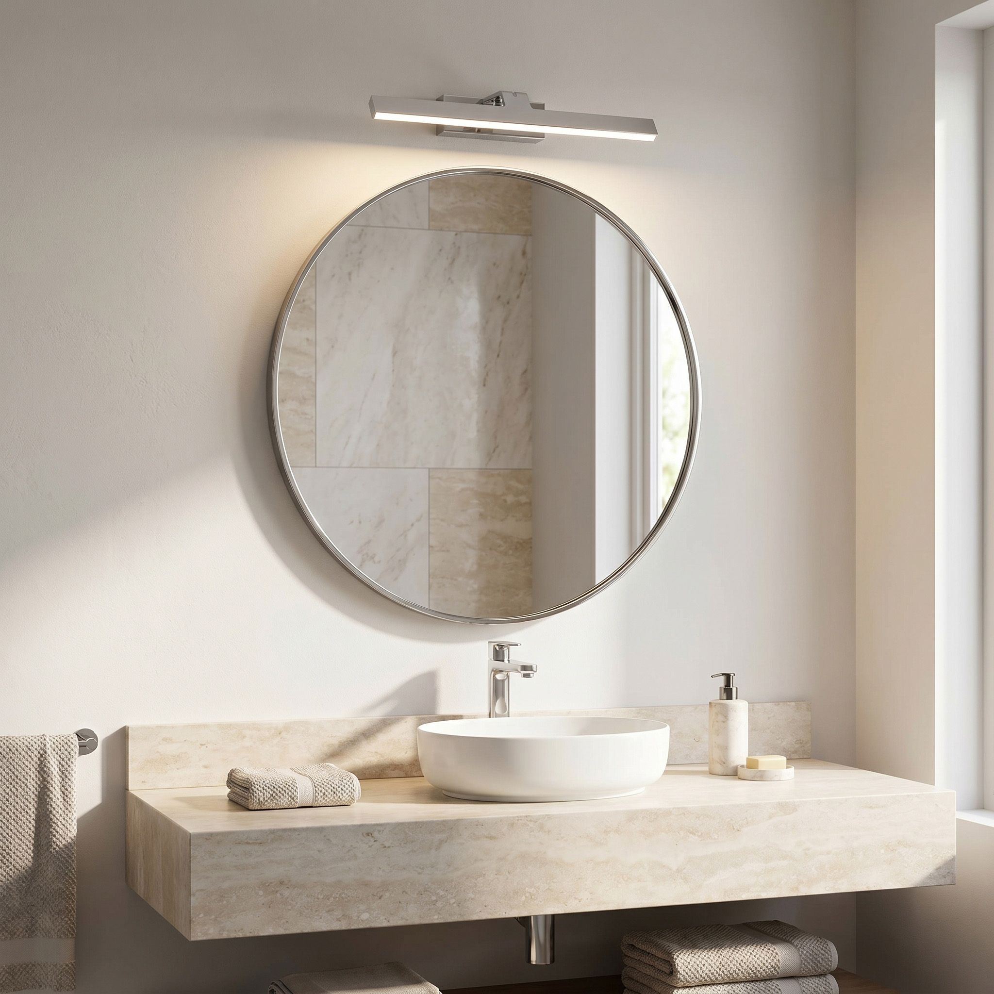 Sieninis šviestuvas Toolight Vonios sieninis LED šviestuvas SWE001-1W 43cm CHROME aprašymas - Prekės nuotrauka