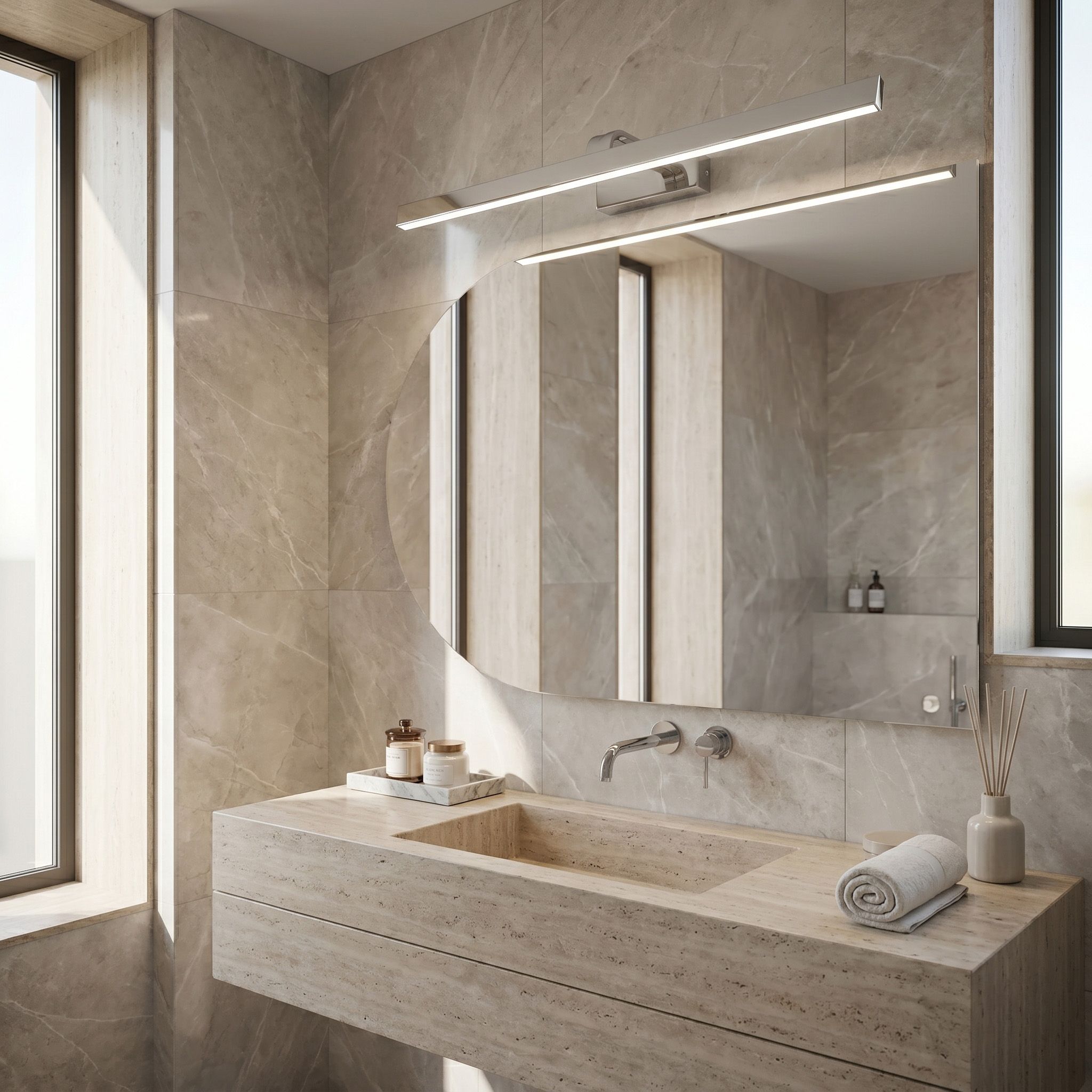 Sieninis šviestuvas Toolight Vonios sieninis LED šviestuvas SWE003-1W 73cm CHROME aprašymas - Prekės nuotrauka
