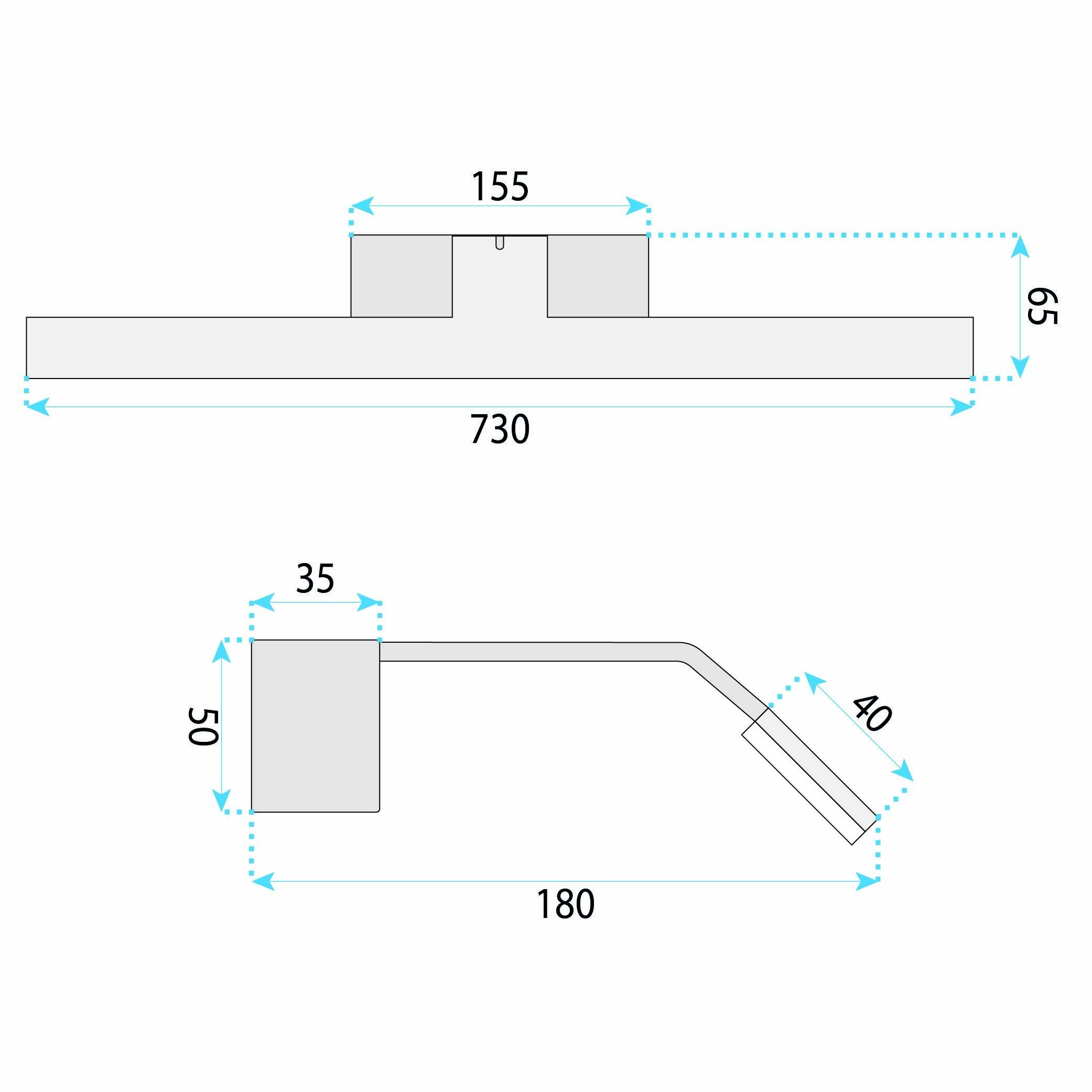 Sieninis šviestuvas Toolight Vonios sieninis LED šviestuvas SWE003-1W 73cm CHROME aprašymas - Prekės nuotrauka