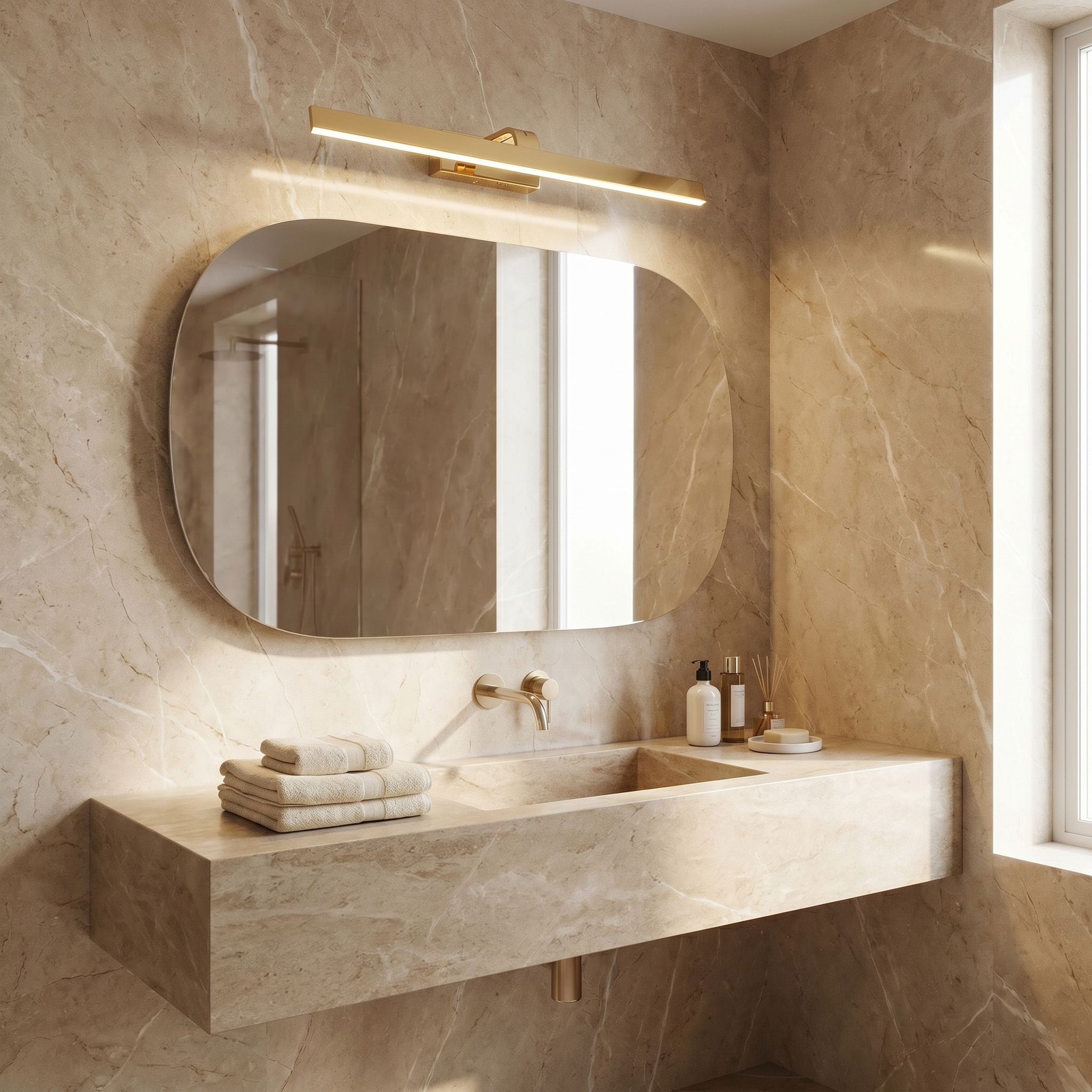 Sieninis šviestuvas Toolight Vonios sieninis LED šviestuvas SWE006-1W 73cm GOLD aprašymas - Prekės nuotrauka