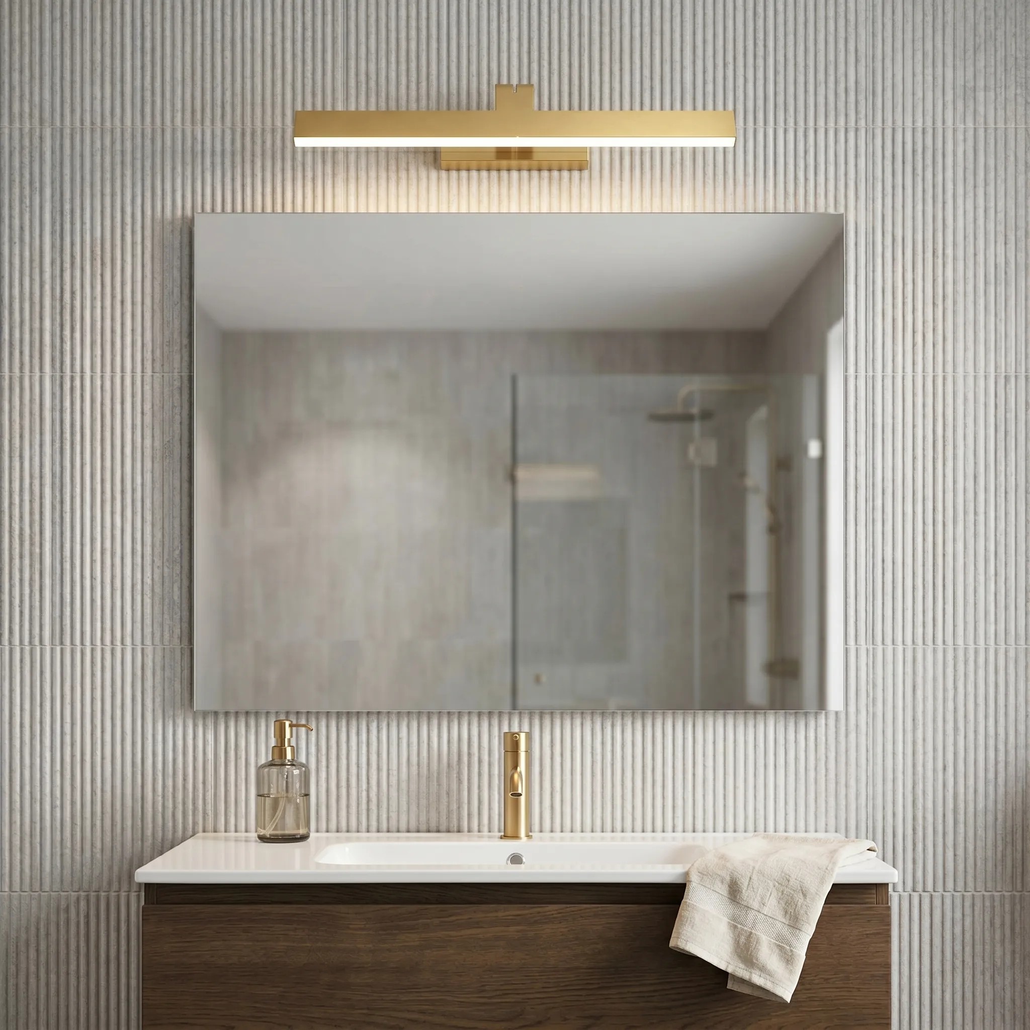 Sieninis šviestuvas Toolight Vonios sieninis LED šviestuvas SWE007-1W 43cm BRUSH GOLD aprašymas - Prekės nuotrauka
