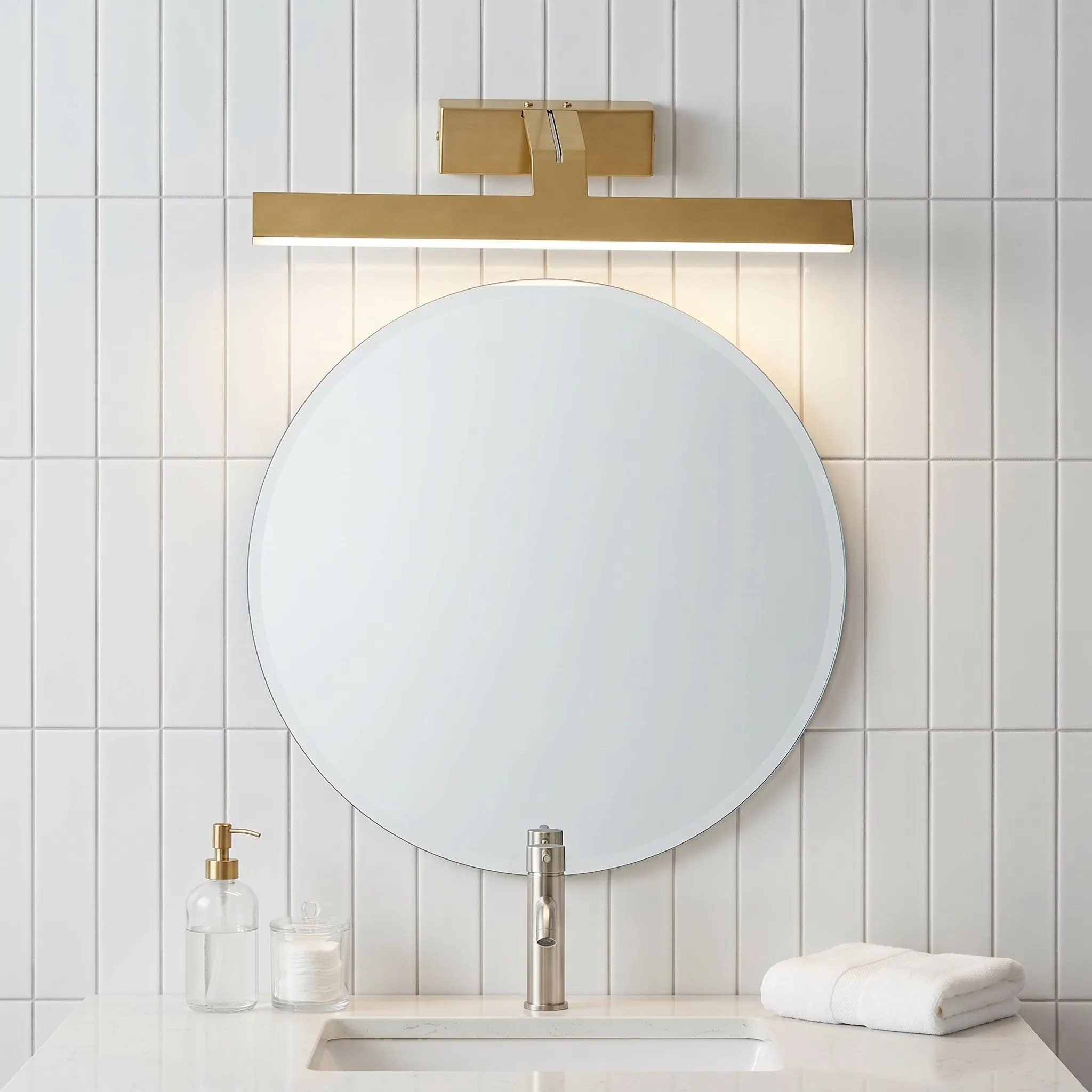 Sieninis šviestuvas Toolight Vonios sieninis LED šviestuvas SWE007-1W 43cm BRUSH GOLD aprašymas - Prekės nuotrauka