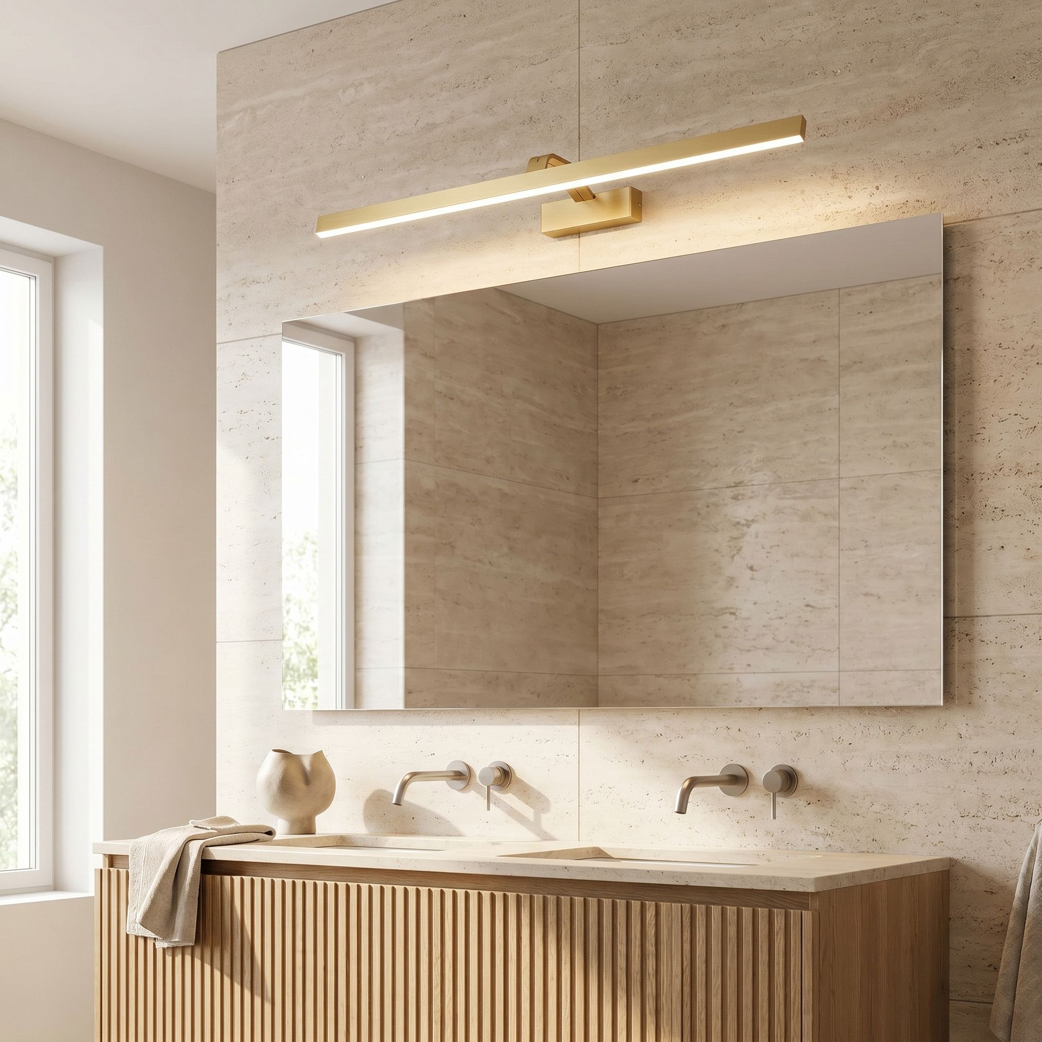Sieninis šviestuvas Toolight Vonios sieninis LED šviestuvas SWE009-1W 73cm BRUSH GOLD aprašymas - Prekės nuotrauka