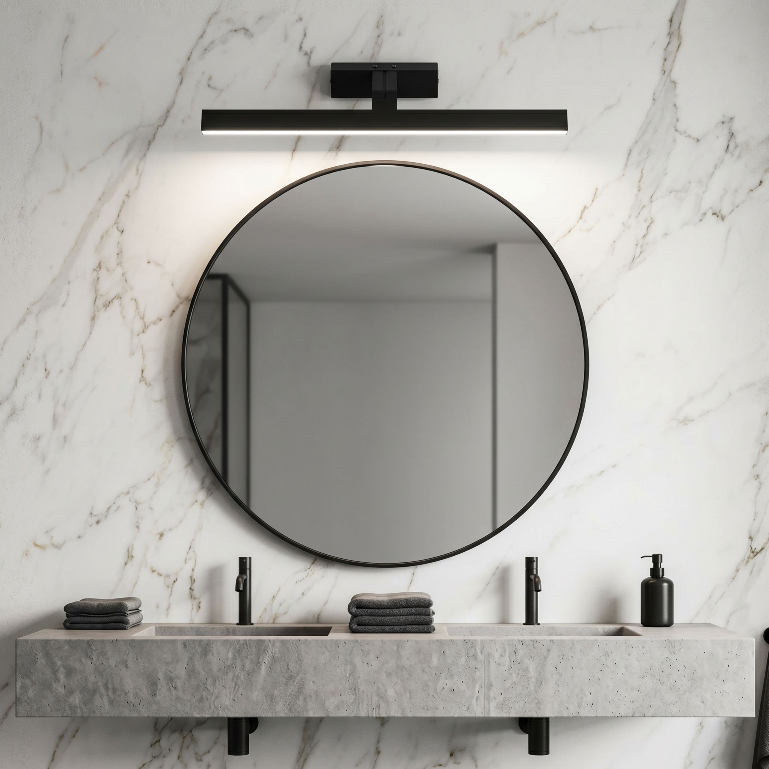 Sieninis šviestuvas Toolight Vonios Sieninis Led Šviestuvas Swe011-1w 58cm Juodas aprašymas - Prekės nuotrauka