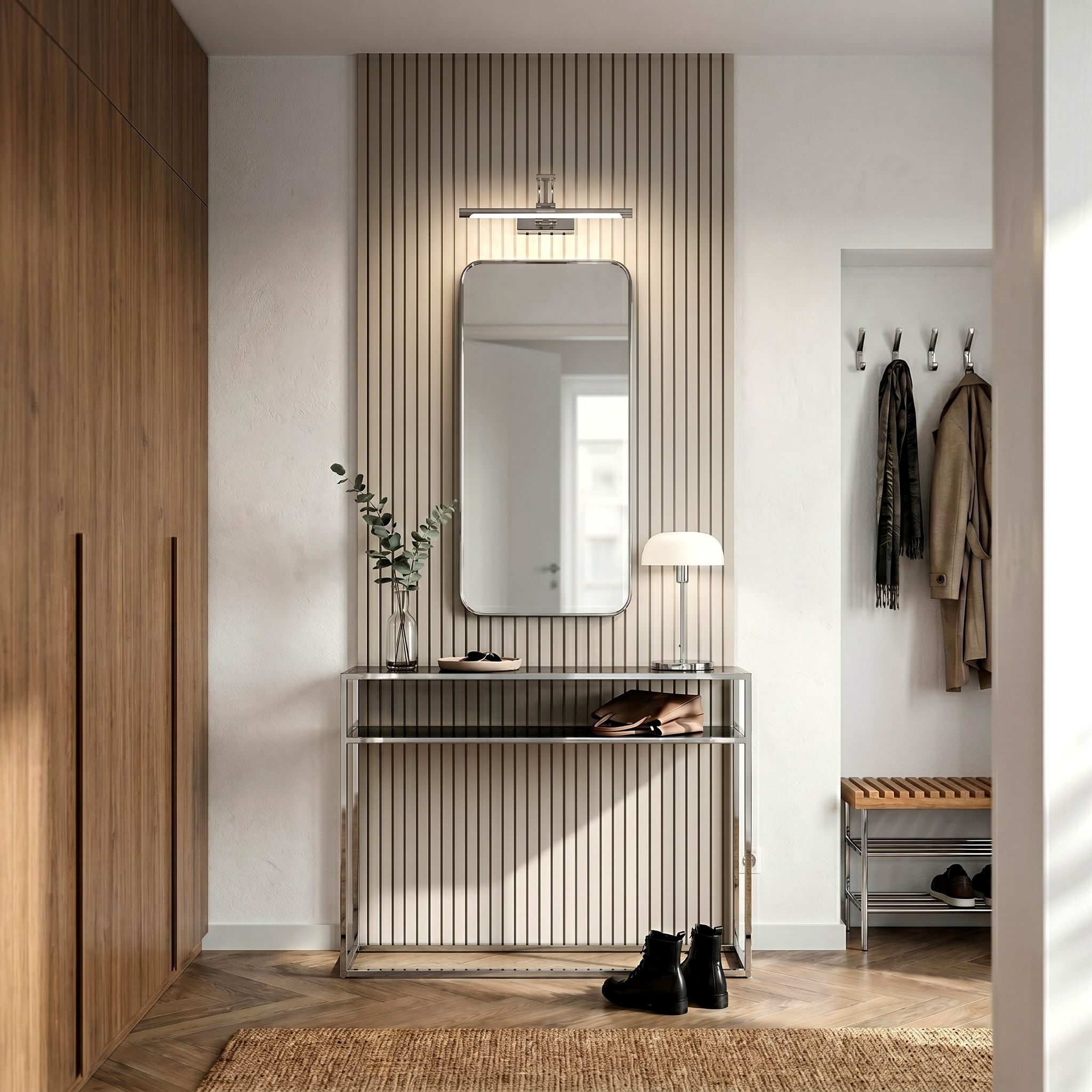Sieninis šviestuvas Toolight Vonios sieninis LED šviestuvas SWE016-1W 42cm Chrome aprašymas - Prekės nuotrauka