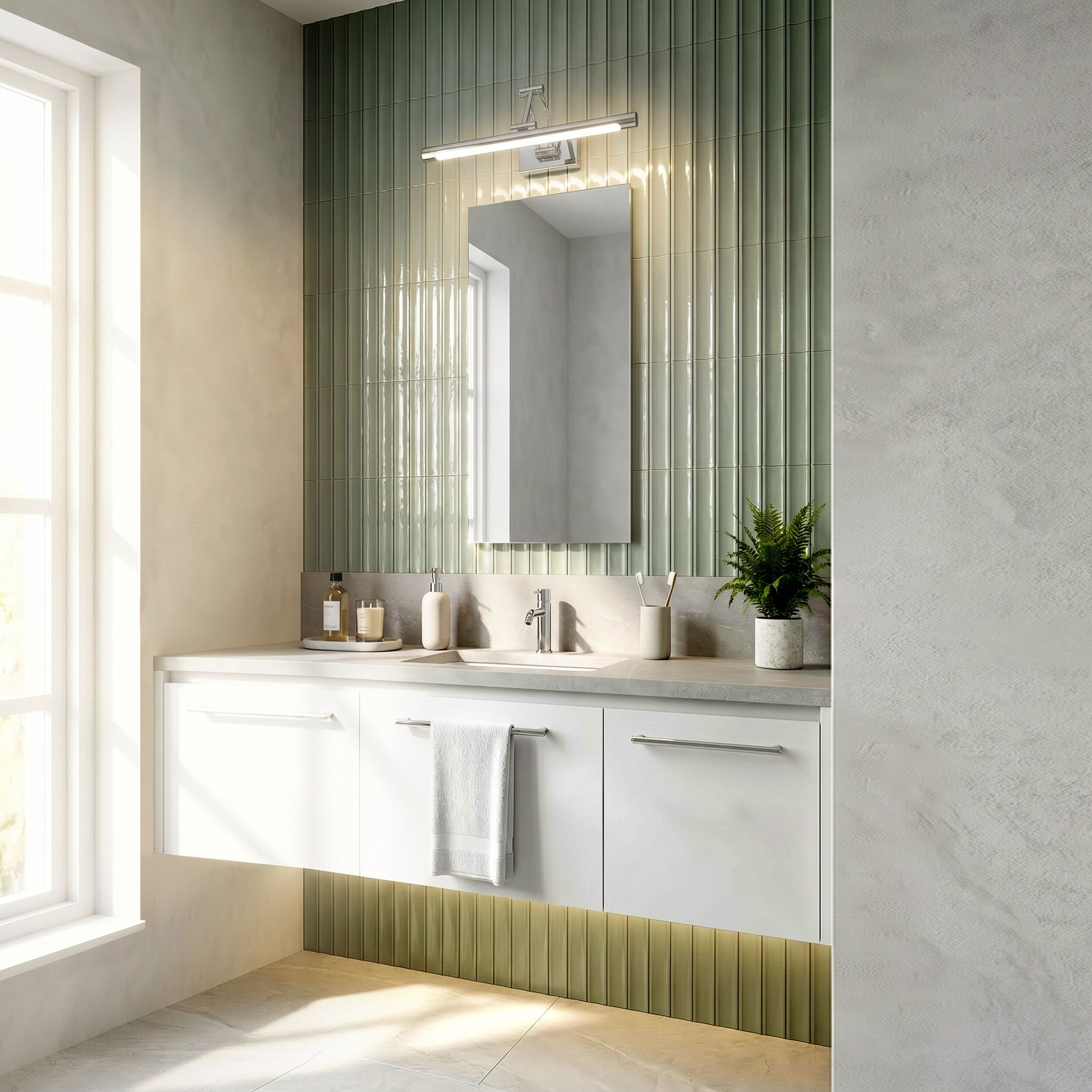 Sieninis šviestuvas Toolight Vonios sieninis LED šviestuvas SWE016-1W 42cm Chrome aprašymas - Prekės nuotrauka