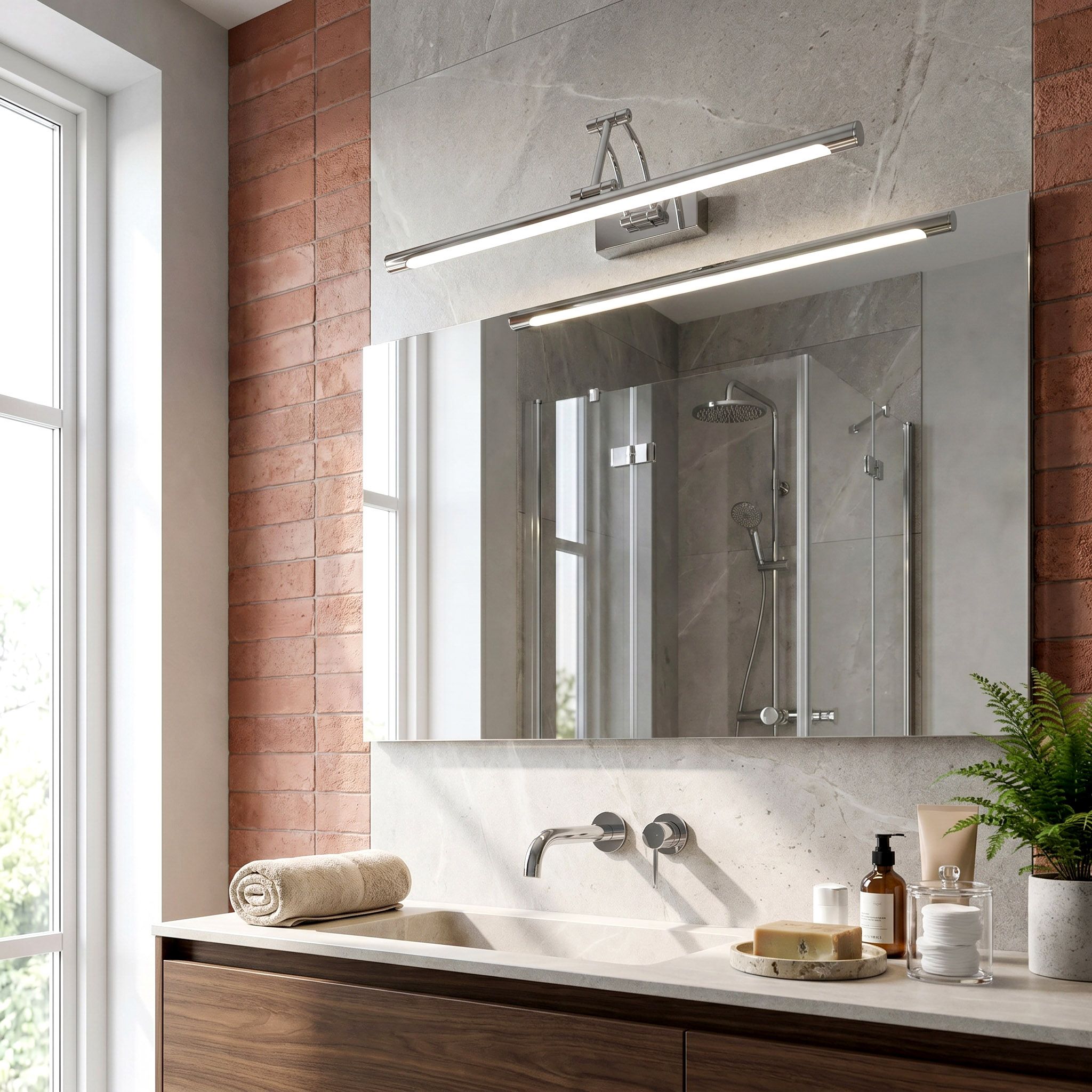 Sieninis šviestuvas Toolight Vonios sieninis LED šviestuvas SWE017-1W 60cm Chrome aprašymas - Prekės nuotrauka