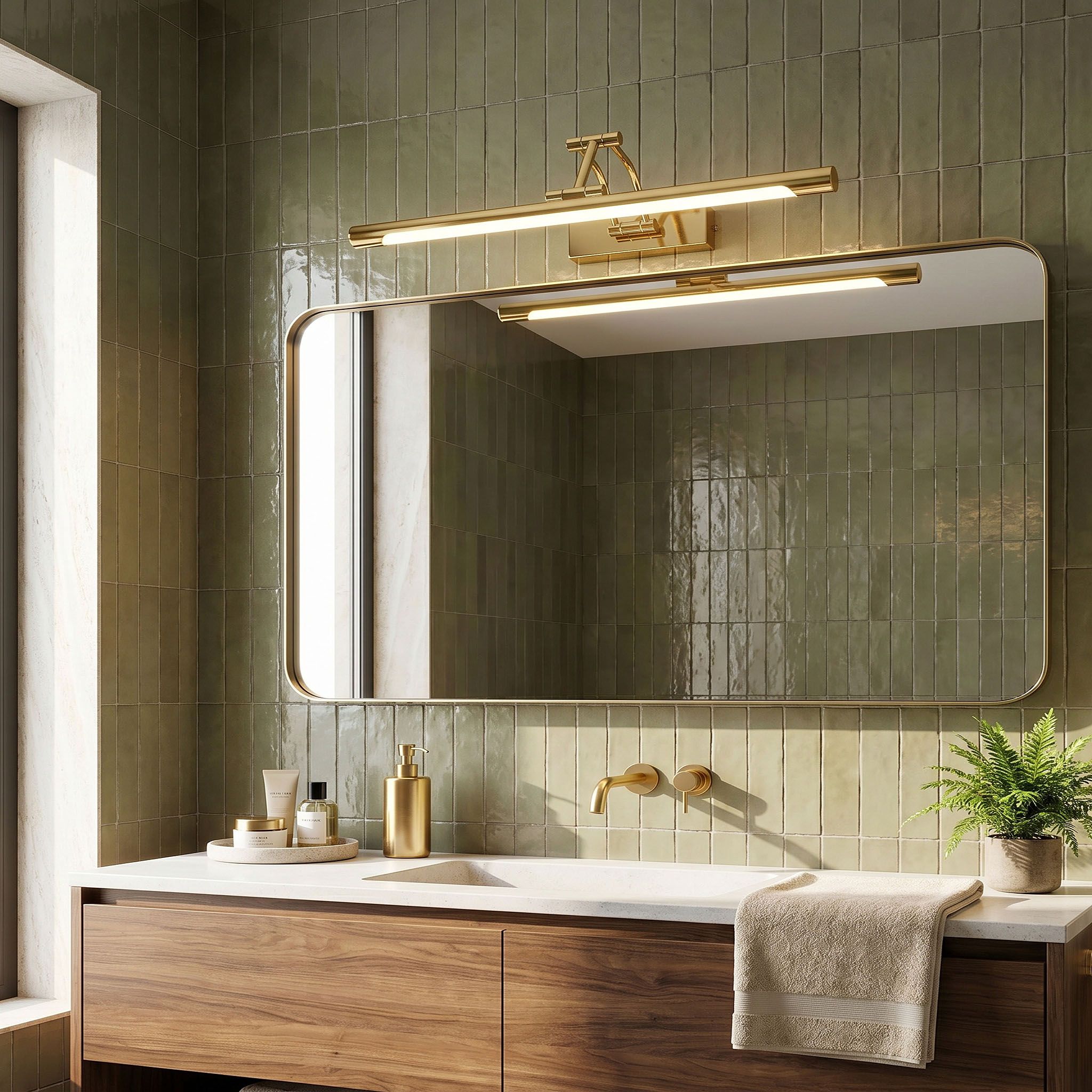 Sieninis šviestuvas Toolight Vonios sieninis LED šviestuvas SWE020-1W 60cm Gold aprašymas - Prekės nuotrauka