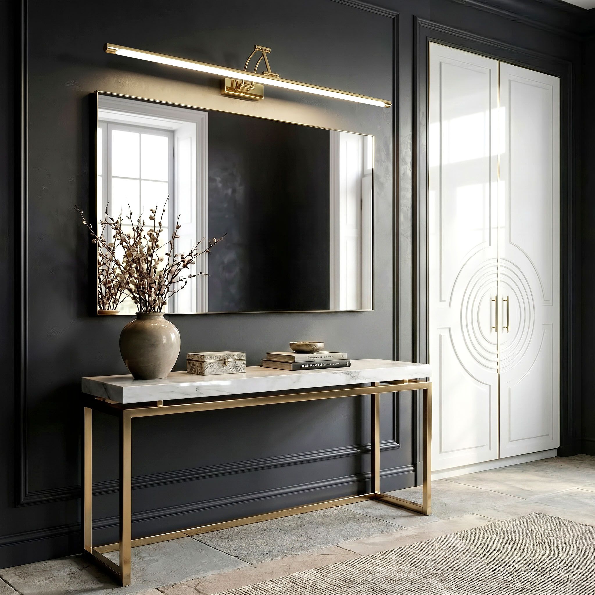 Sieninis šviestuvas Toolight Vonios sieninis LED šviestuvas SWE021-1W 80cm Gold aprašymas - Prekės nuotrauka