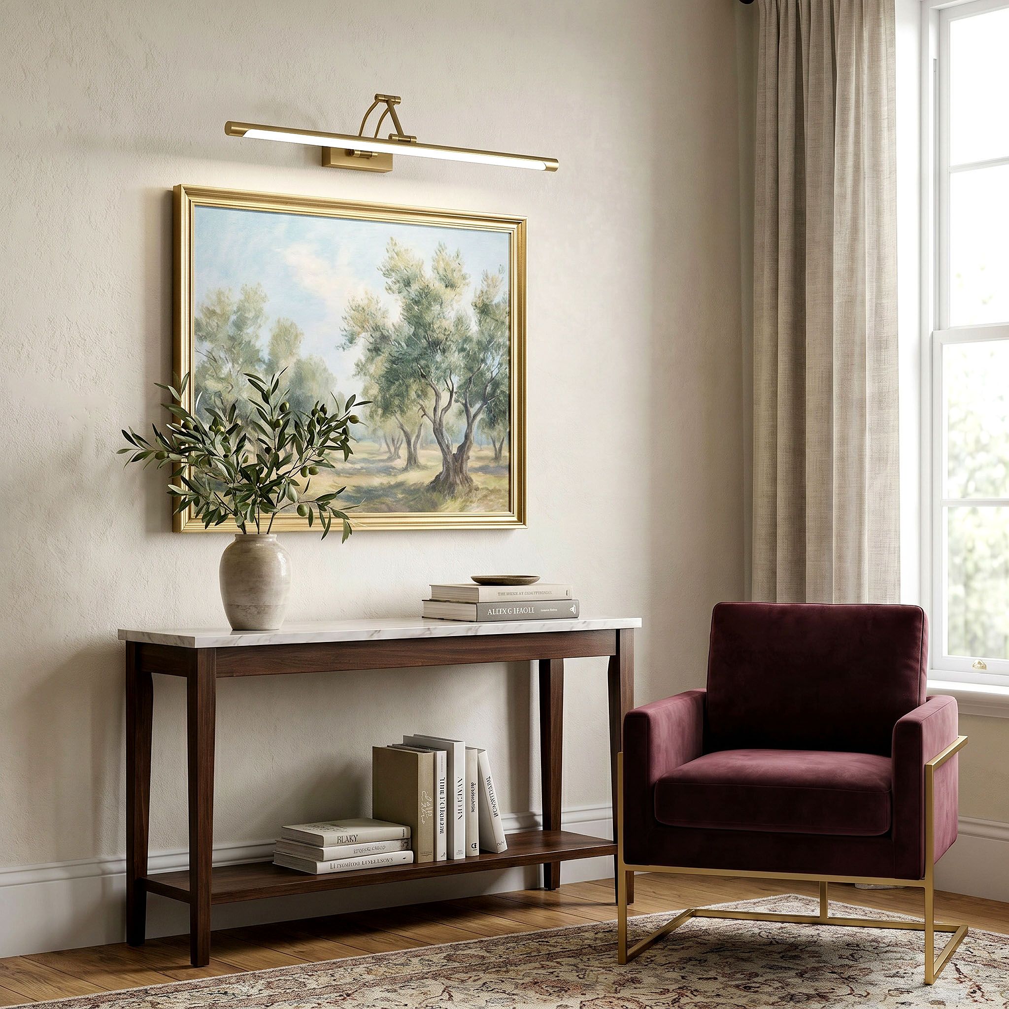 Sieninis šviestuvas Toolight Vonios sieninis LED šviestuvas SWE023-1W 60cm Gold aprašymas - Prekės nuotrauka