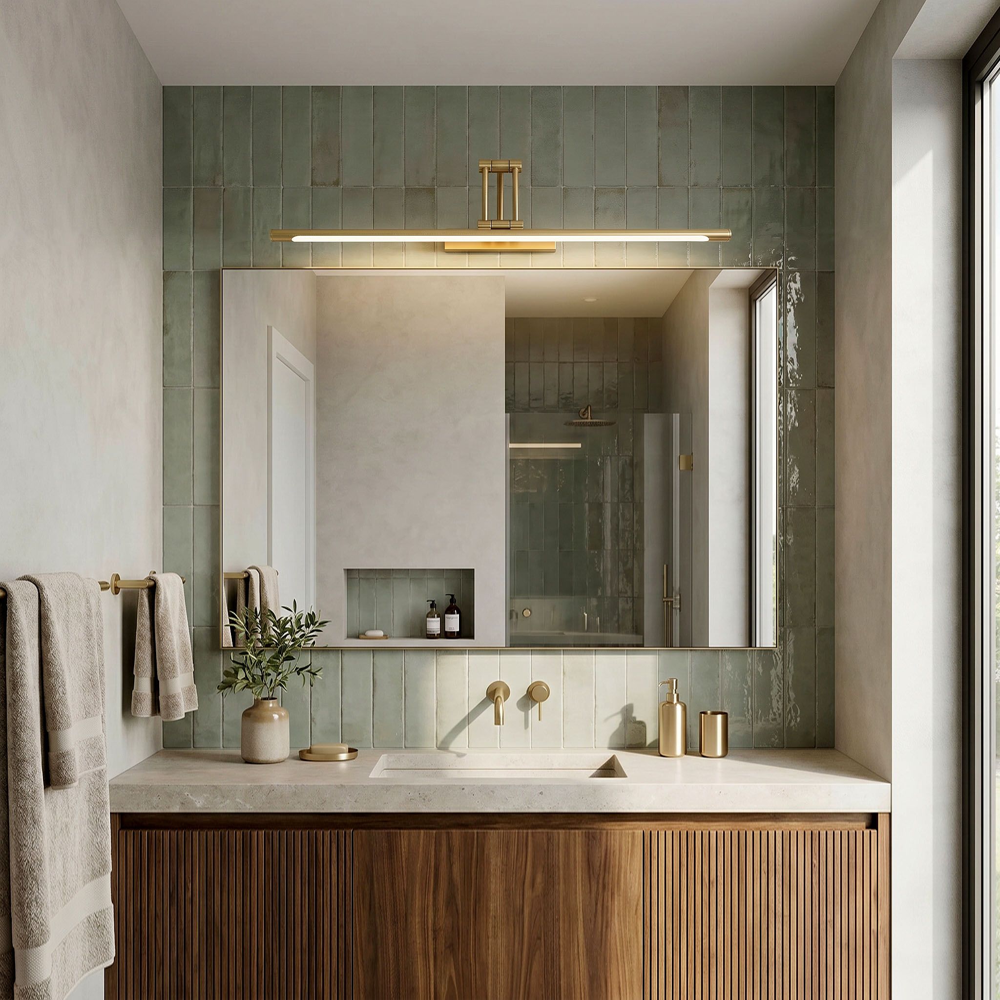 Sieninis šviestuvas Toolight Vonios sieninis LED šviestuvas SWE024-1W 80cm Gold aprašymas - Prekės nuotrauka