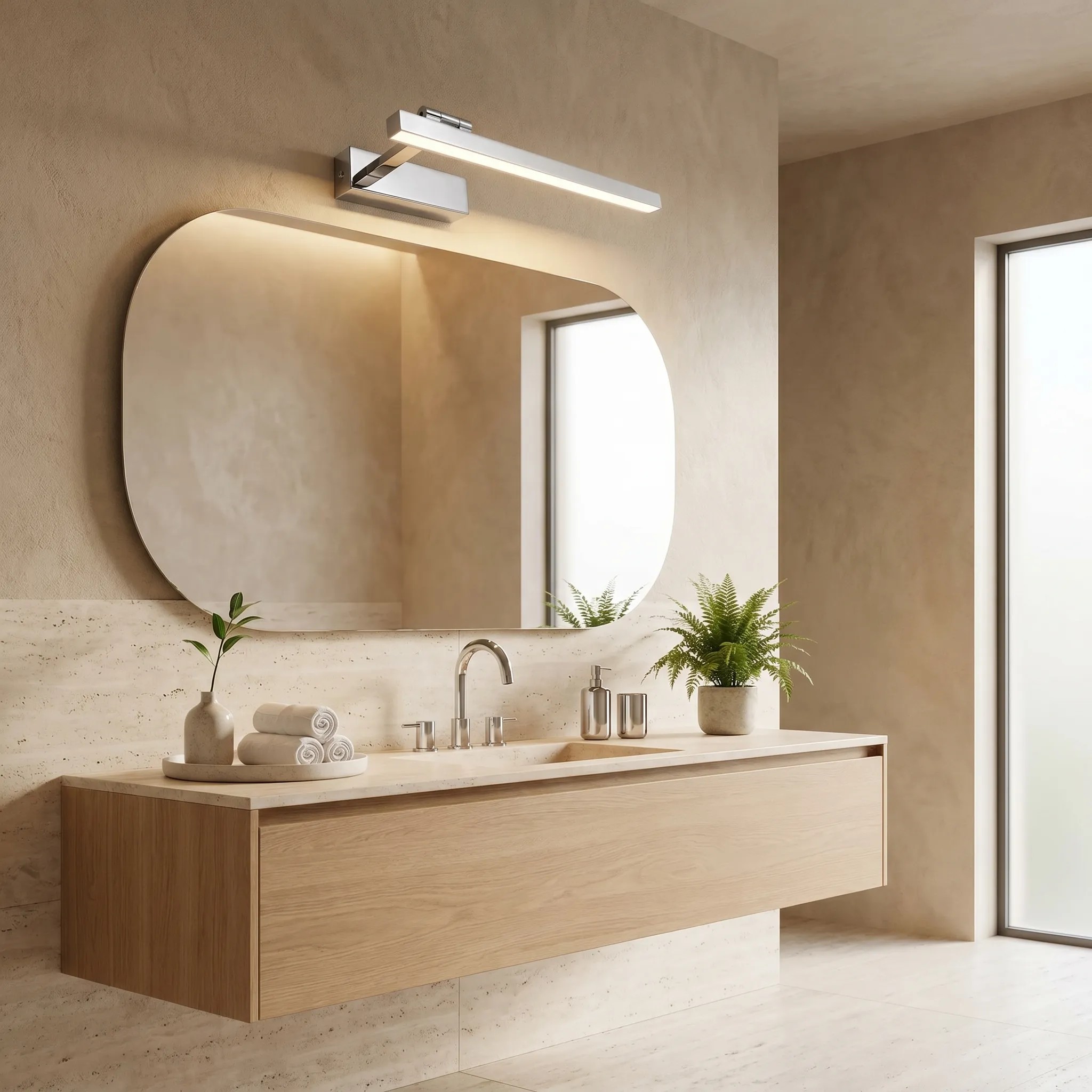 Sieninis šviestuvas Toolight Vonios sieninis LED šviestuvas SWE028-1W 40cm CHROME aprašymas - Prekės nuotrauka