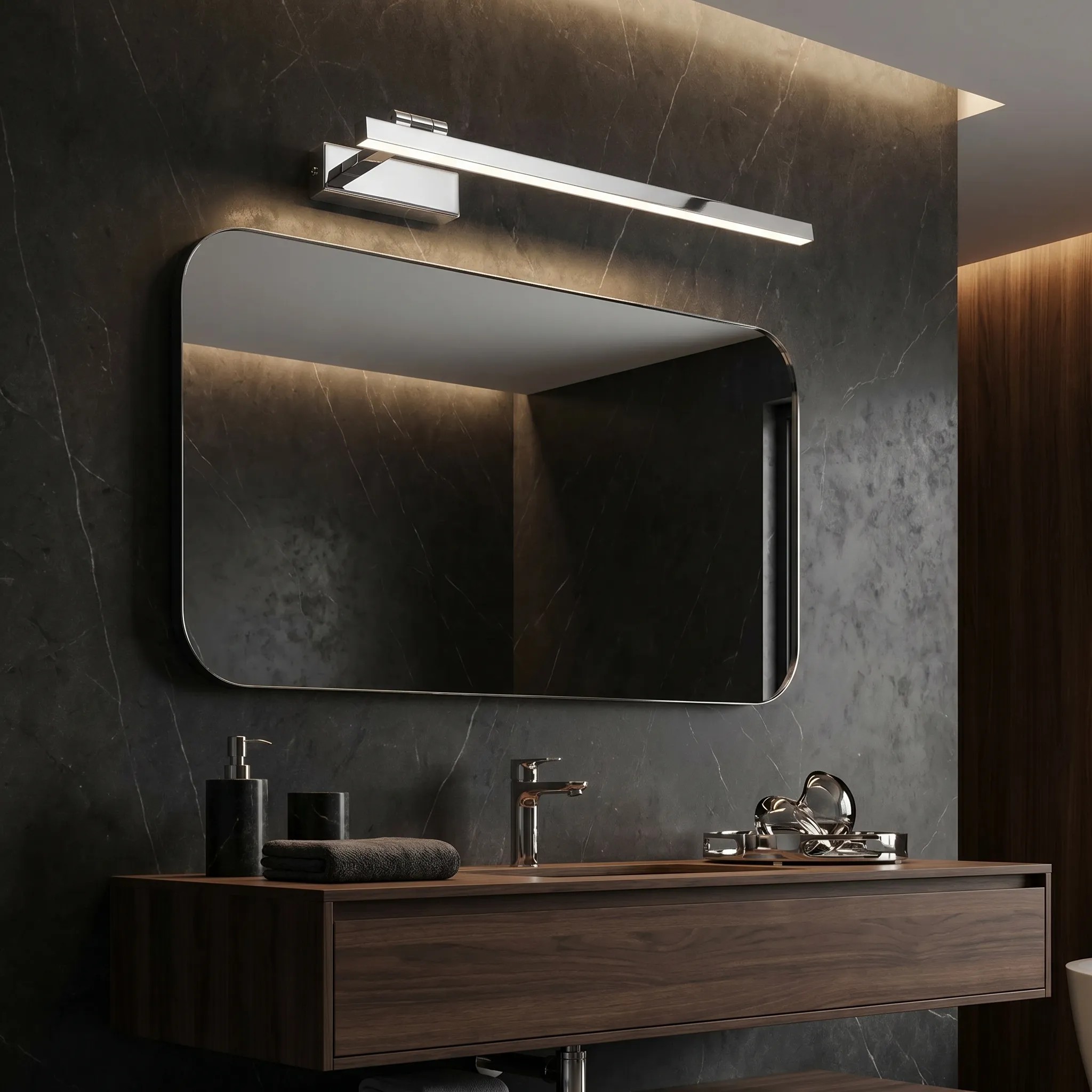 Sieninis šviestuvas Toolight Vonios sieninis LED šviestuvas SWE029-1W 60cm CHROME aprašymas - Prekės nuotrauka