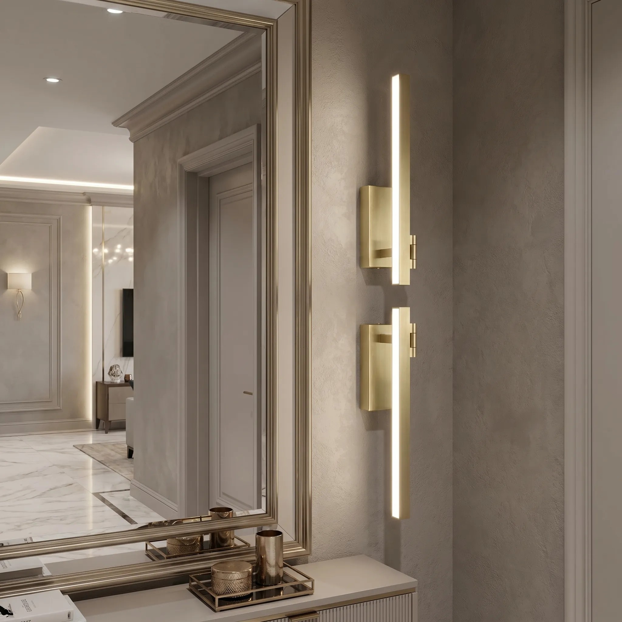 Sieninis šviestuvas Toolight Vonios sieninis LED šviestuvas SWE031-1W 40cm Gold aprašymas - Prekės nuotrauka