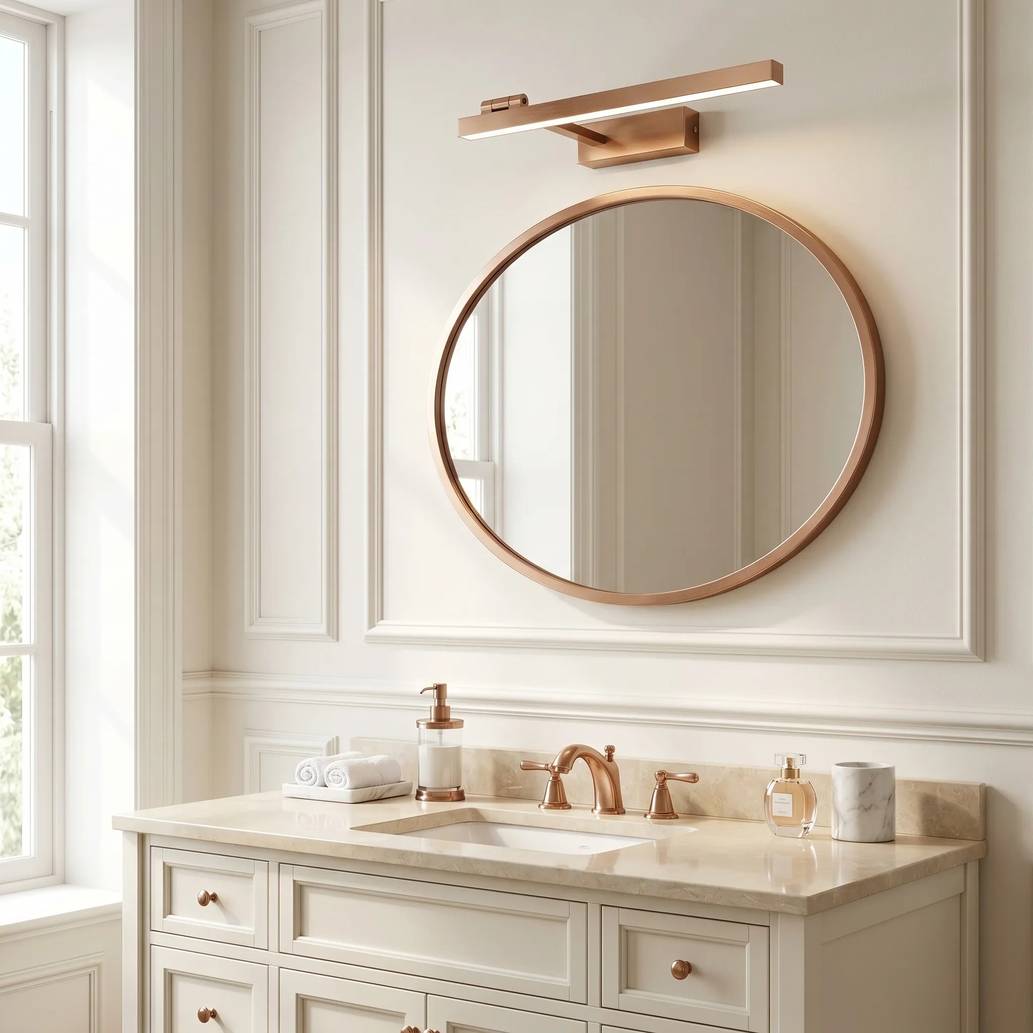Sieninis šviestuvas Toolight Vonios sieninis LED šviestuvas SWE037-1W 40cm BRUSH COPPER aprašymas - Prekės nuotrauka