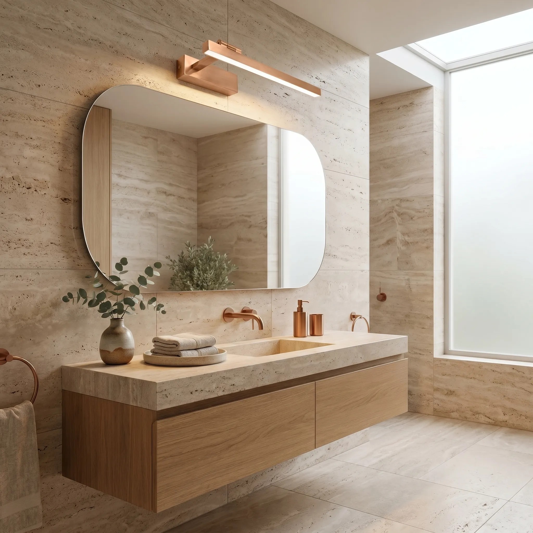 Sieninis šviestuvas Toolight Vonios sieninis LED šviestuvas SWE037-1W 40cm BRUSH COPPER aprašymas - Prekės nuotrauka