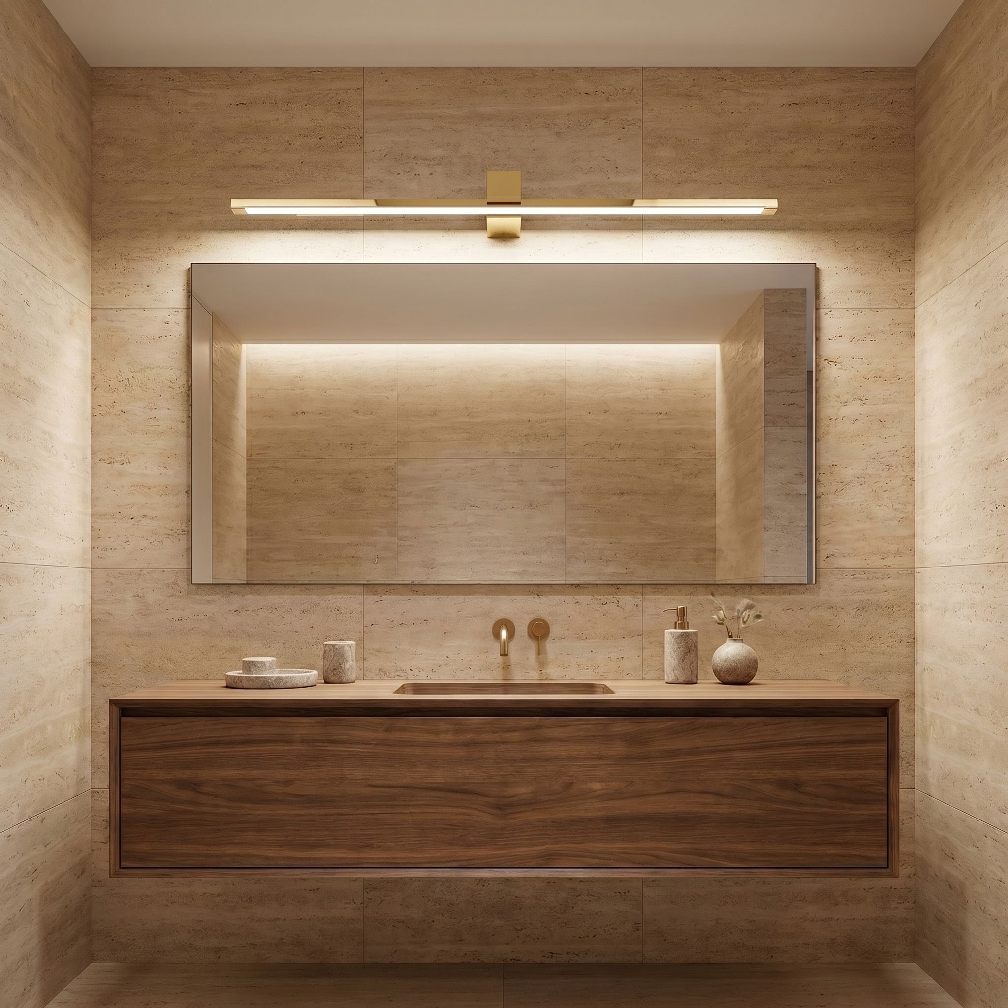 Sieninis šviestuvas Toolight Vonios sieninis LED šviestuvas SWE045-1W 80 cm GOLD aprašymas - Prekės nuotrauka