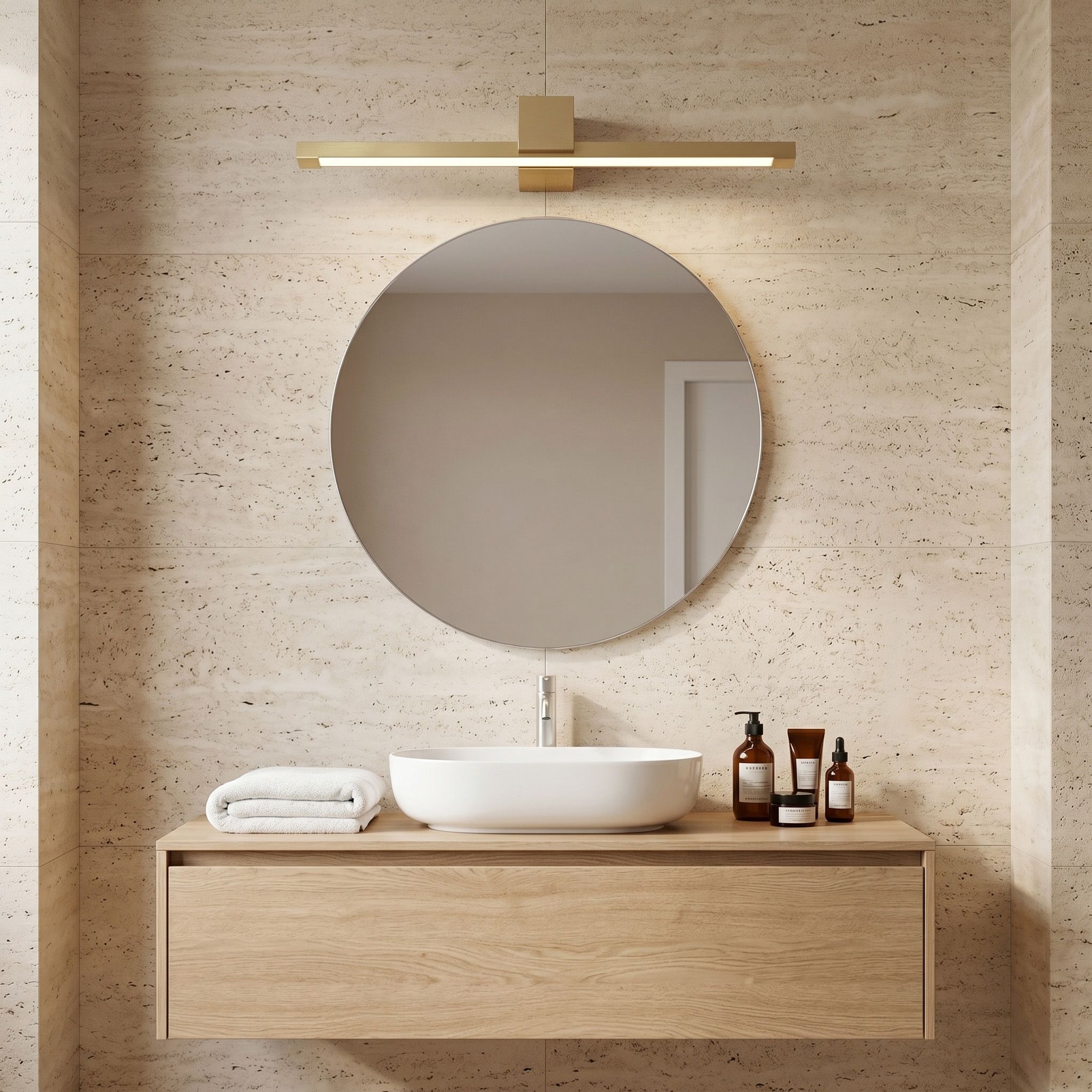 Sieninis šviestuvas Toolight Vonios sieninis LED šviestuvas SWE047-1W 60cm GOLD BRUSH aprašymas - Prekės nuotrauka