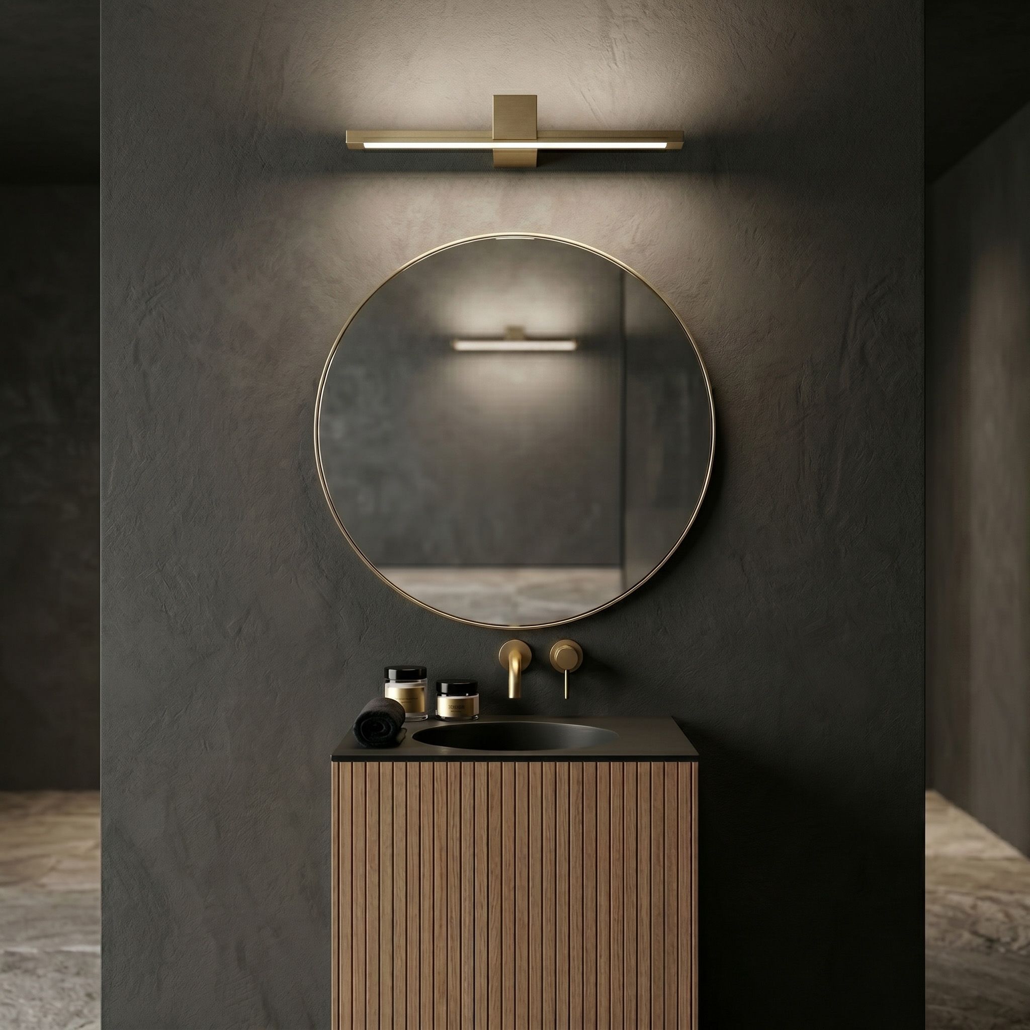 Sieninis šviestuvas Toolight Vonios sieninis LED šviestuvas SWE047-1W 60cm GOLD BRUSH aprašymas - Prekės nuotrauka