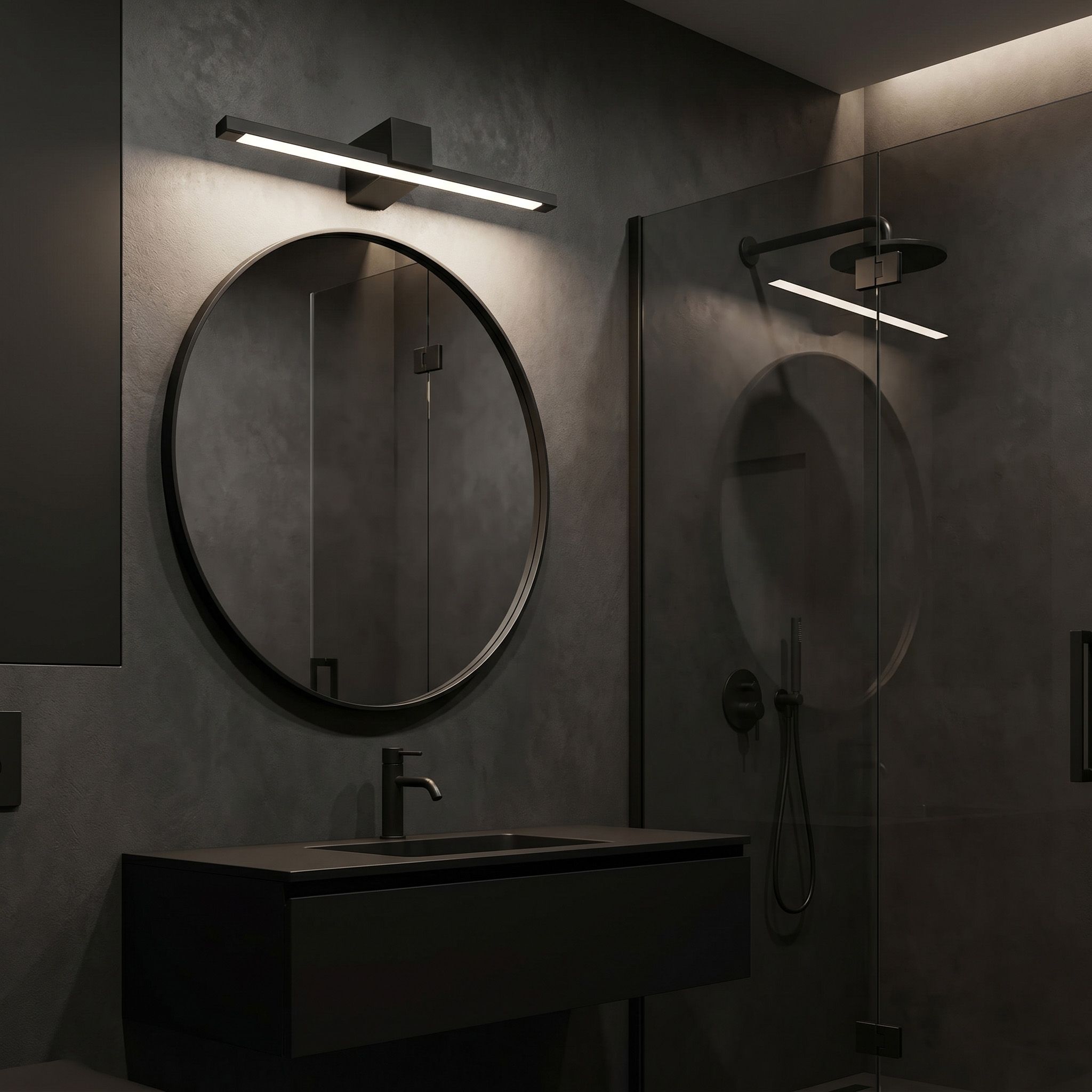 Sieninis šviestuvas Toolight Vonios sieninis LED šviestuvas SWE050-1W 60 cm Juodas aprašymas - Prekės nuotrauka