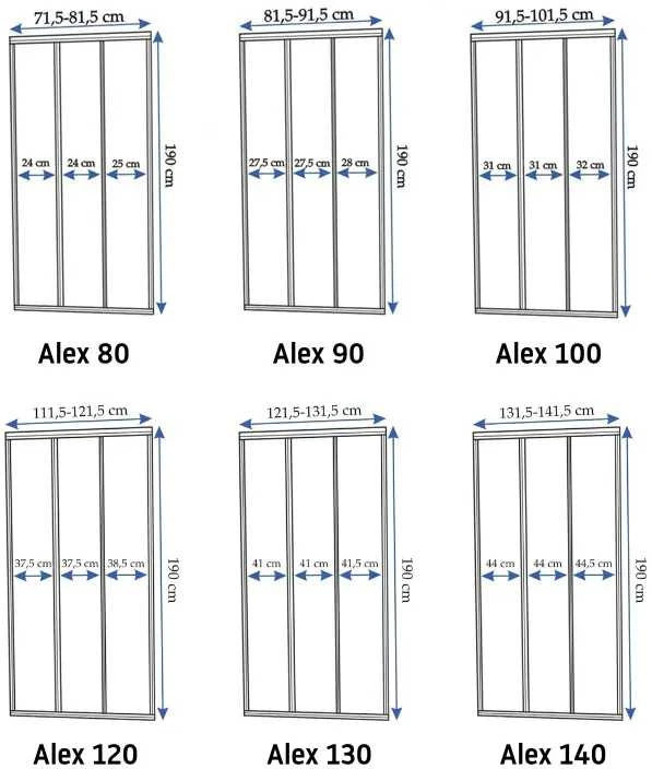 Dušo durys "Rea" Alex 120