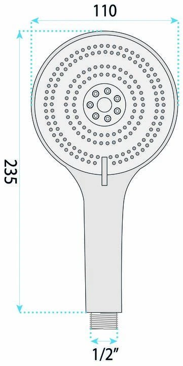 Dušo galvutė Rea JS-019 BRUSH NICKLE