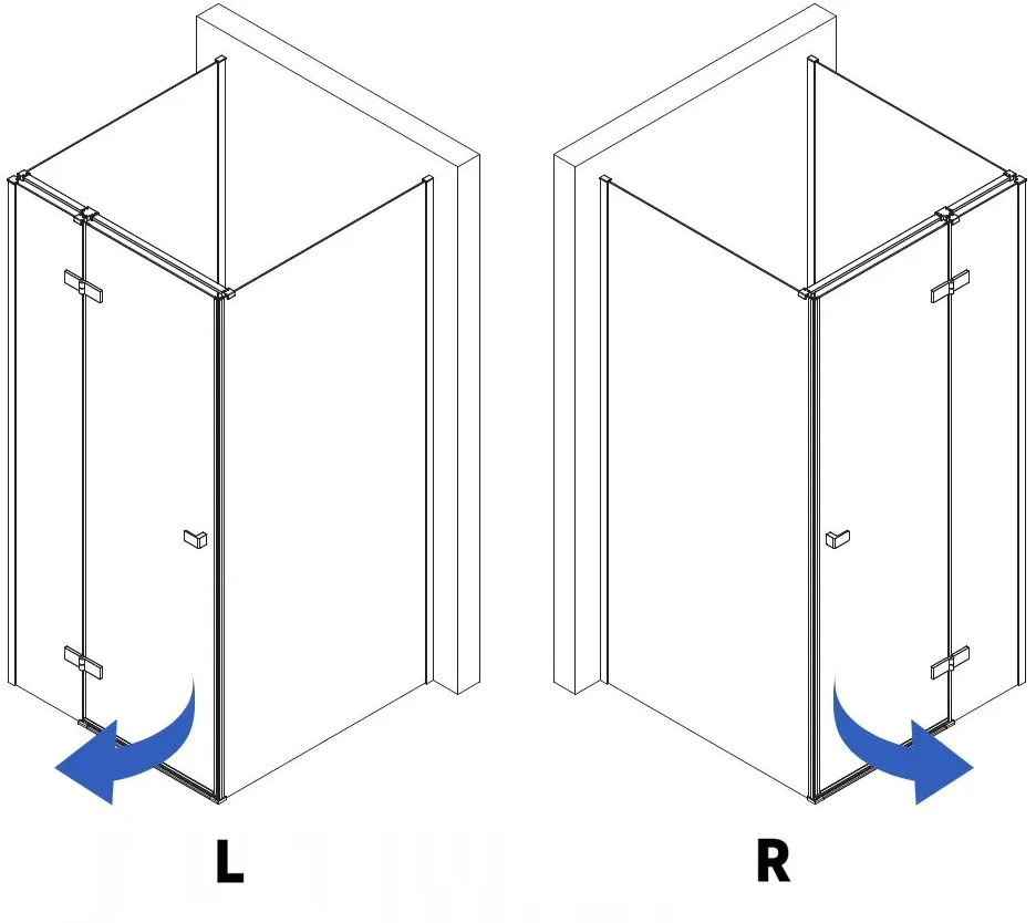 Dušo Kabina Rea Atlas 90x90 Gold dešinys