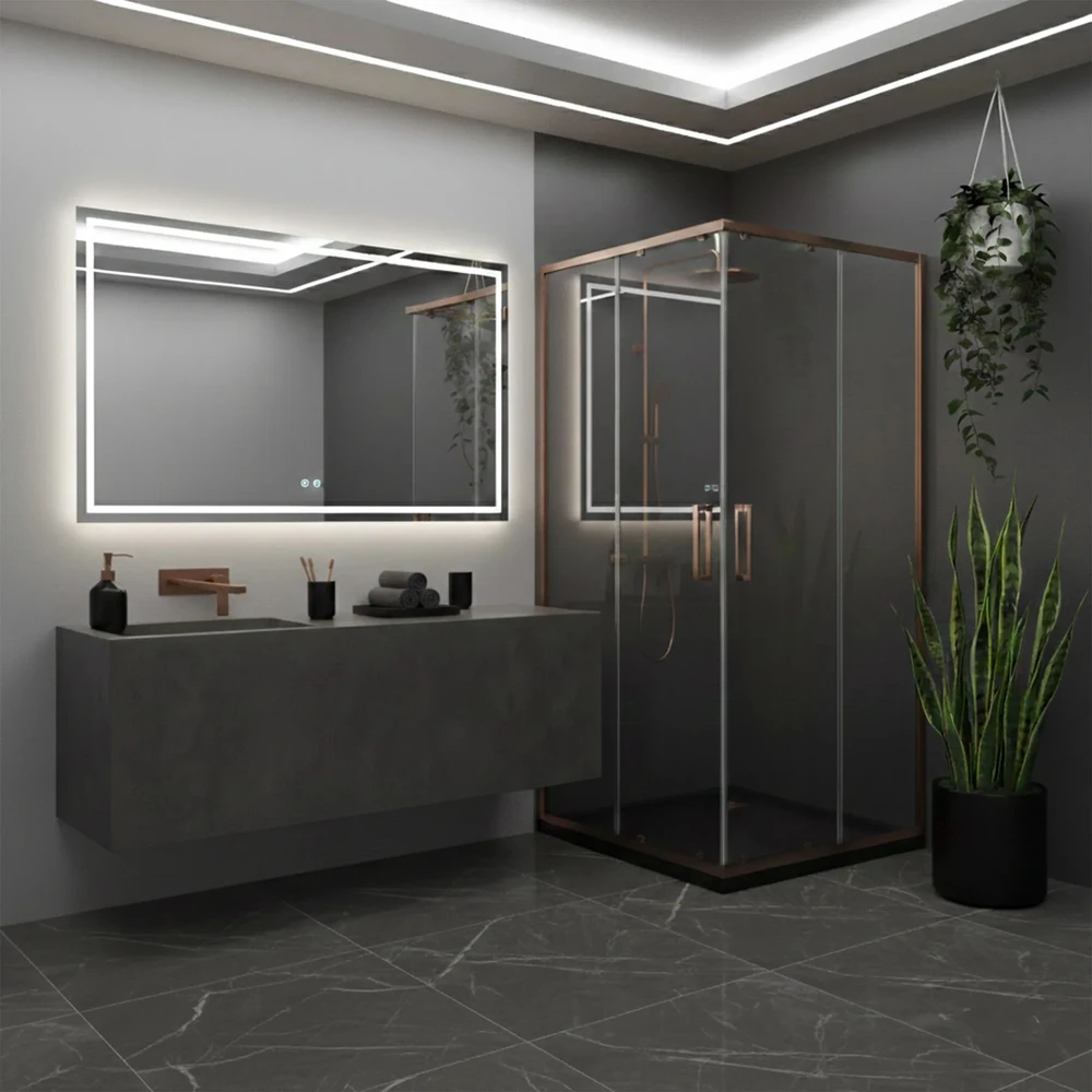 Dušo Kabina Rea City 90x90 Copper Be dušo padėklo
