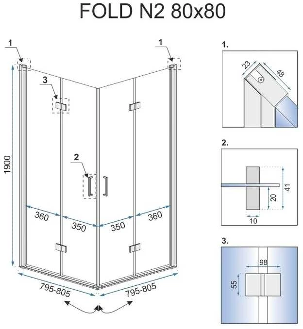 Dušo kabina sulankstoma Rea Fold N2