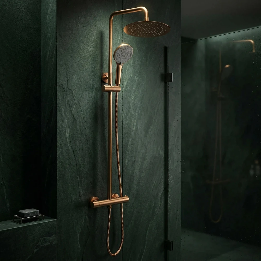 Dušo Komplektas Be Čiaupo Su Termostatu Rea Lungo Copper