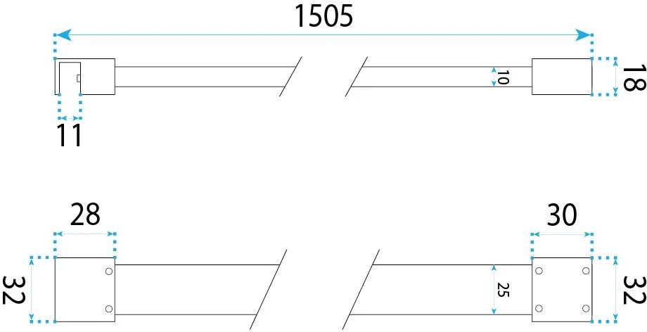 Dušo Sienelės Laikiklis 150 Cm Rea Copper
