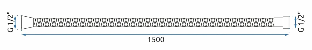 Dušo žarna Rea Chrome 150 cm