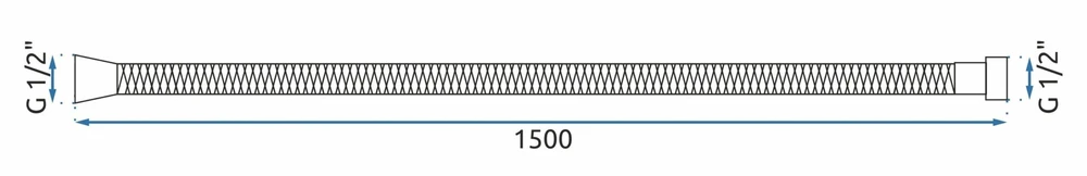 Dušo žarna Rea Juodas 150 cm