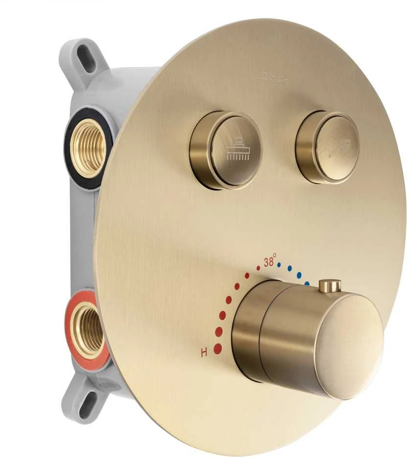 Dušo maišytuvas REA LUNGO MILER new BRUSHED GOLD Termostat