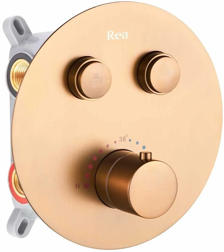 Įleidžiamas dušo komplektas Rea LUNGO COPPER BRUSH BOX
