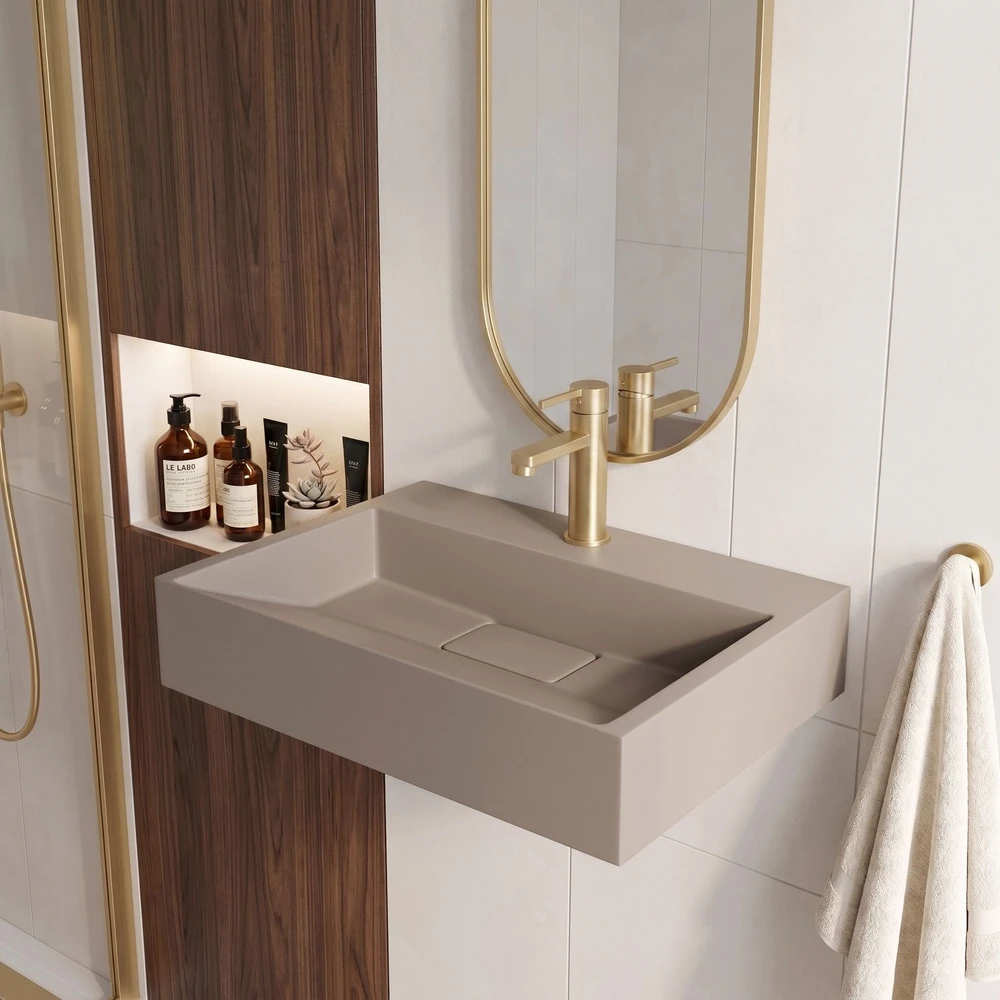 Konglomerato Praustuvas Rea Goya Taupe 50cm