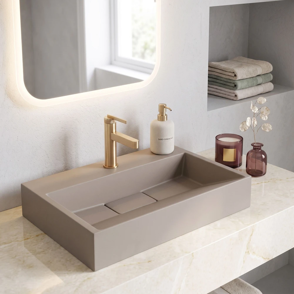 Konglomerato Praustuvas Rea Goya Taupe 60cm
