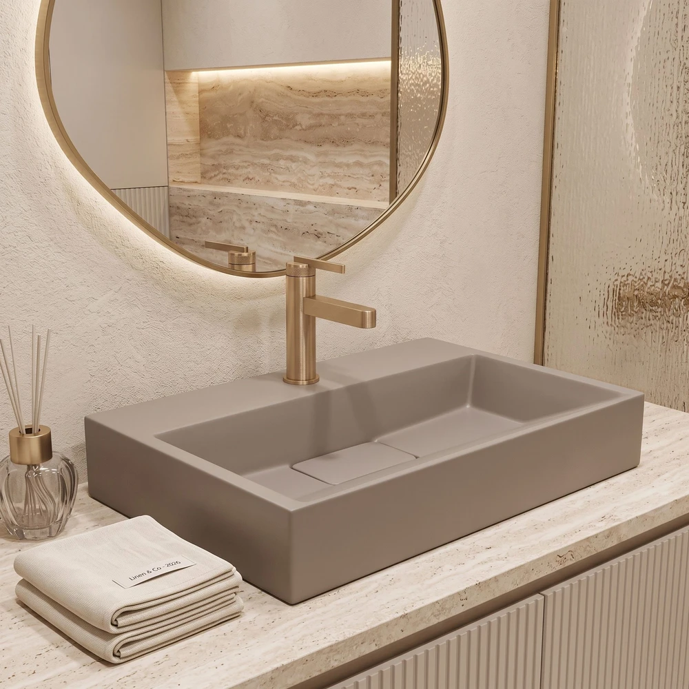 Konglomerato Praustuvas Rea Goya Taupe 60cm