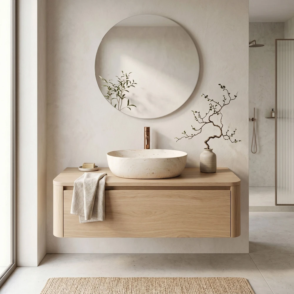 Kriauklė stalviršio Rea Amelia Travertine Classic 48