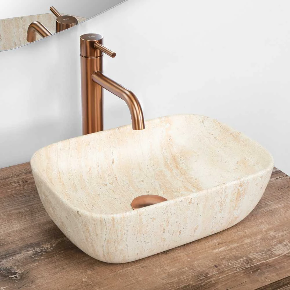 Kriauklė stalviršio Rea BELINDA MINI TRAVERTINE Matinis