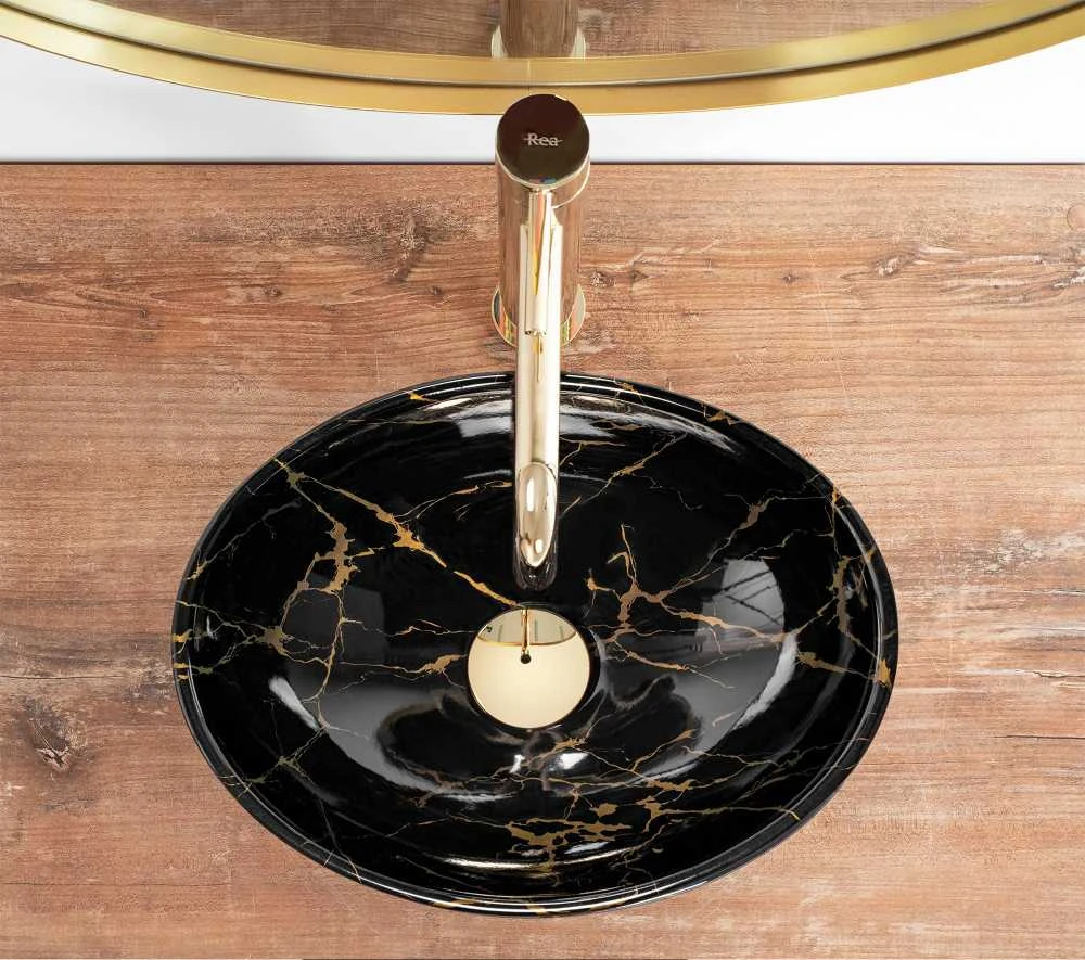 PASTATOMAS PRAUSTUVAS "REA SOFIA MINI Juodas MARBLE SHINY" JUODA