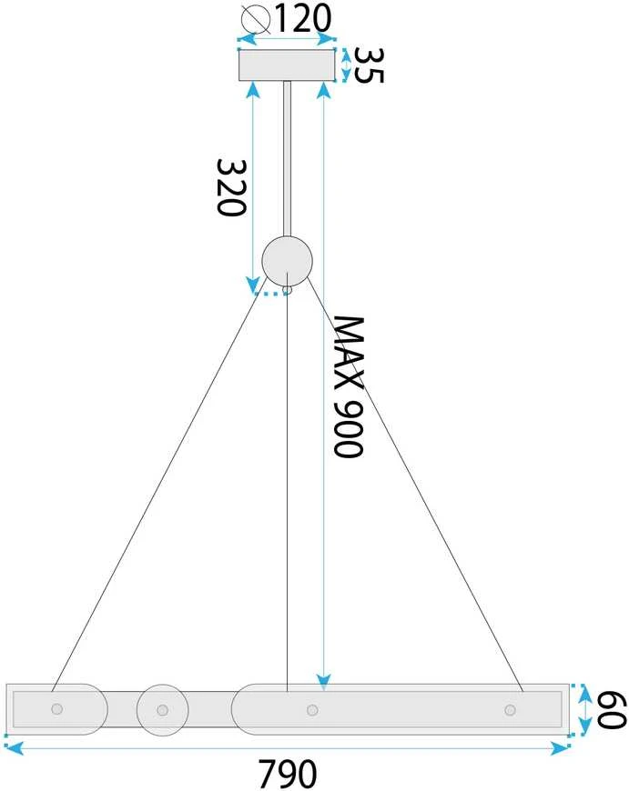 Lubinis šviestuvas Toolight Loop LED pakabinamas lubų šviestuvas APP1549-cp Gold + nuotolinio valdymo pultas