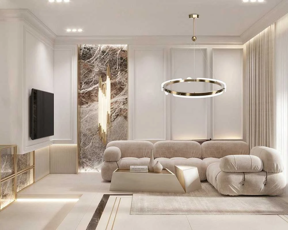 Lubinis šviestuvas Toolight Loop LED pakabinamas lubų šviestuvas APP1549-cp Gold + nuotolinio valdymo pultas