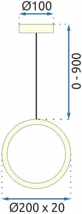 Lubinis šviestuvas Toolight Pakabinamas LED šviestuvas G112-CP Gold