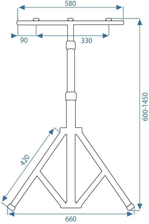 Lubinis šviestuvas Toolight Statybinė LED halogeninė ant stovo 2x30W RSL001-30N
