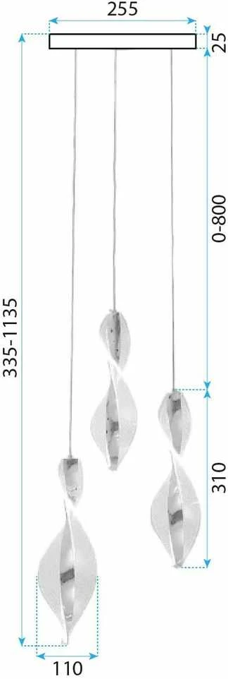 Lubinis šviestuvas Toolight Šviestuvas LED G028-3CP GOLD