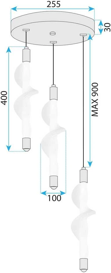 Lubinis šviestuvas Toolight Šviestuvas LED G009-3CPR Baltas/GOLD