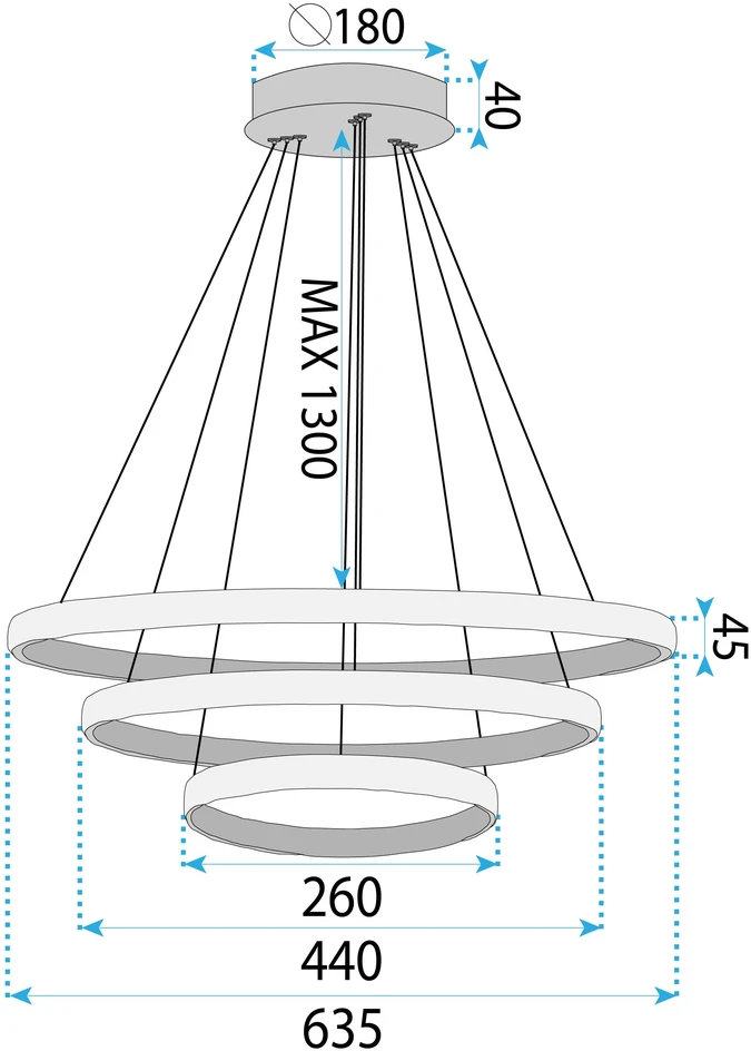Lubinis šviestuvas Toolight Šviestuvas Led Lhj042-cp3 Gold